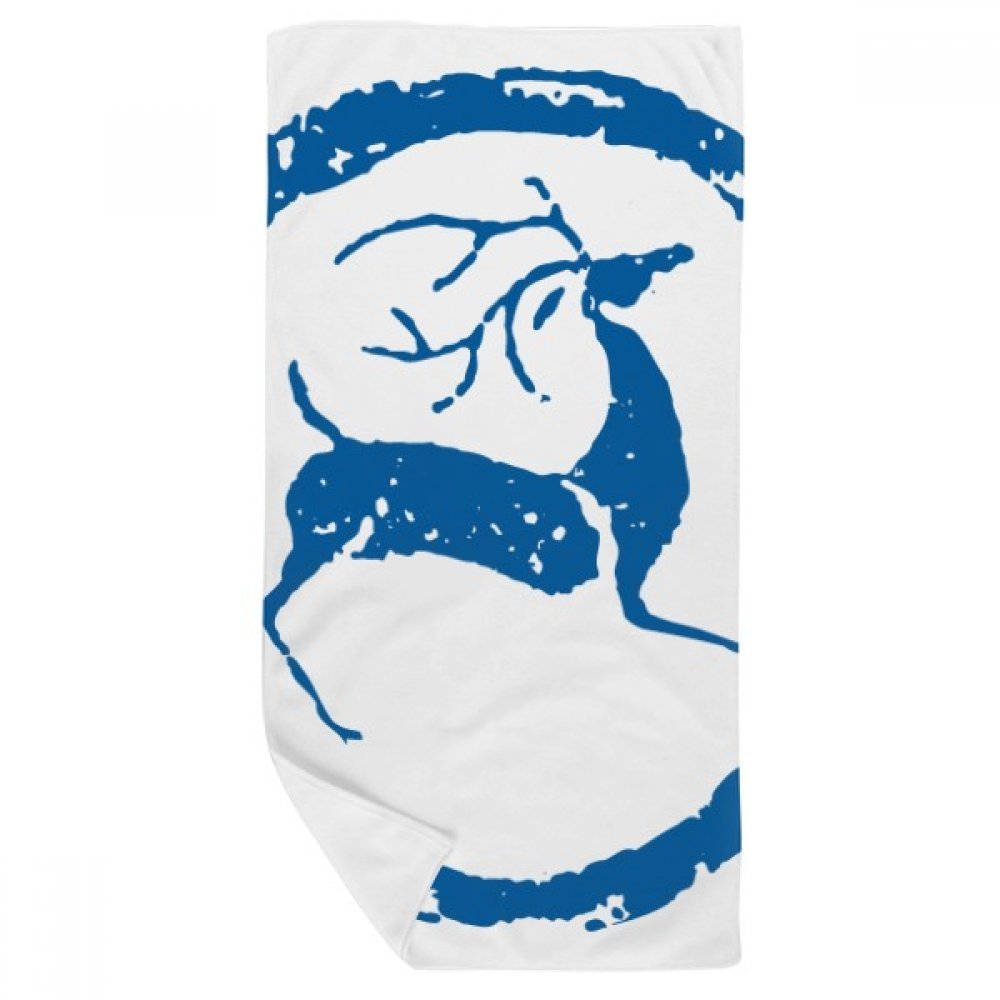 Serviette de bain cerf bleu 35x70cm pour enfant en tissu doux