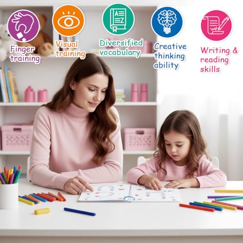 Image of PATPAT 64 Sheet Pen Control Training Flash Cards Preschool Alphabet, Number & Shape Dot-to-Dot Tracing Practice Card Writing Control Practice Card Portable Learning Flashcards with Marker