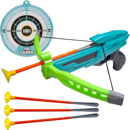 Crossbow Toy Set, Bow and Arrow Archery Set Toy with 3 Suction Cups Arrows & 1 Target, Beautiful Colors, Crossbow Outdoor Sport Practice Shooting