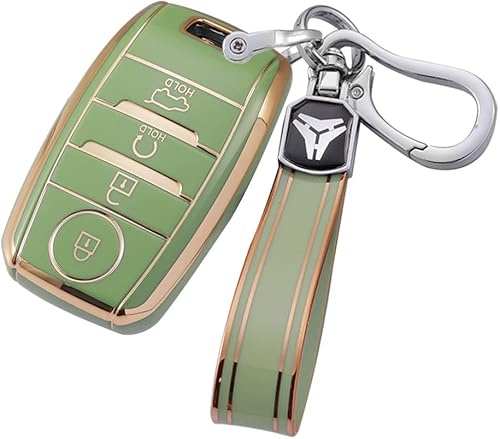 Miniatura 9 de ontto Funda para llavero de 4 botones compatible con Kia Forte Koup NIRO Optima Rio, accesorios para llave remota sin llave, color beige