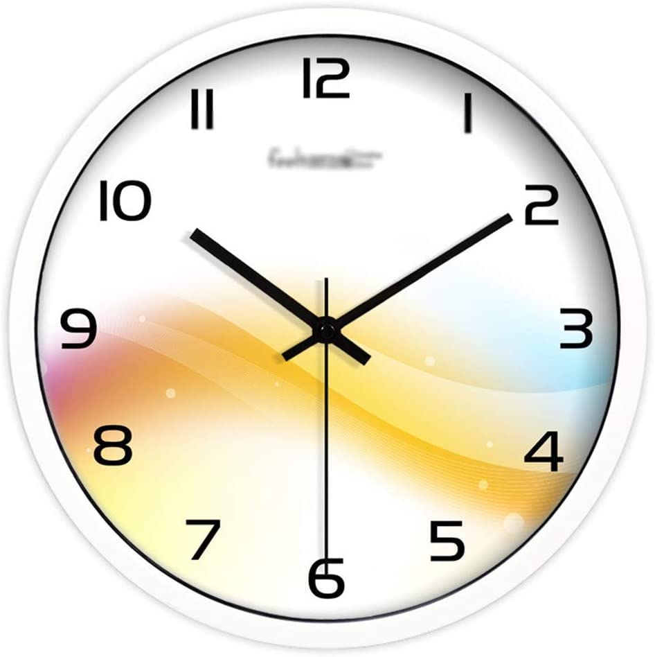 Horloge à quartz d'intérieur de prestige avec cadran rond orné de rayures colorées