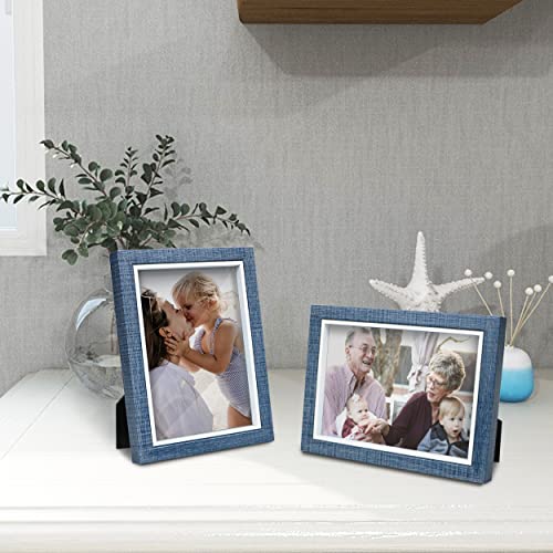 Shampsen Picture Frames 5X7 Navy Blue Picture Frames Set Of 2 For Wall And Tabletop Home Decor Gift For Birthday, Anniversary, Mother's Day #TOP1