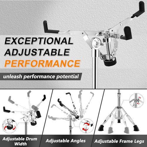 Azeam Snare Drum Stand With Drum Sticks Holder,Tall Drum Pad Stand Adjustable Height 14.5 To 23 Inches Accessories Arm Kit Tripod Snare Stand For Drum Set Fit thumb #3
