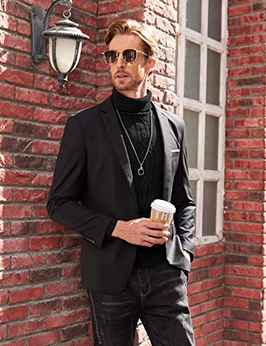 COOFANDY Men's Turtleneck Sweater Slim Fit Casual Warm Twisted Knitted Pullover Sweaters3