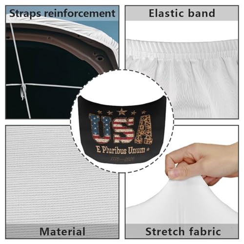 Image of 250th Anniversary USA Flag Leopard Print Car Hood Cover Super Weather-Resistant Dustproof Car Hood Protector Auto Decoration, Automotive Bonnet Banner Suitable for SUV Van Pickup