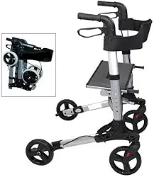 Andador 4 Rodas Prata Superlux para idosos