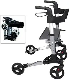 Andador 4 Rodas Prata Superlux para idosos