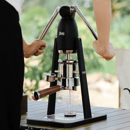 Manuelles Espressokocher-Set – tragbare handbetriebene Espressomaschine (schwarz)