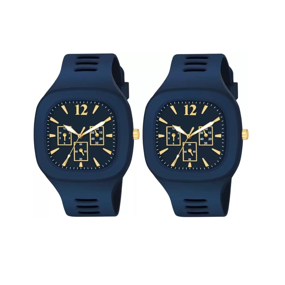 Beautiful Square Analog Unique Designer Watch for Men Boys and Kids - Silicone Strap - Triple Dial - Analog Watch. (B0CDQGF7H7) Amazon Price History, Amazon Price Tracker