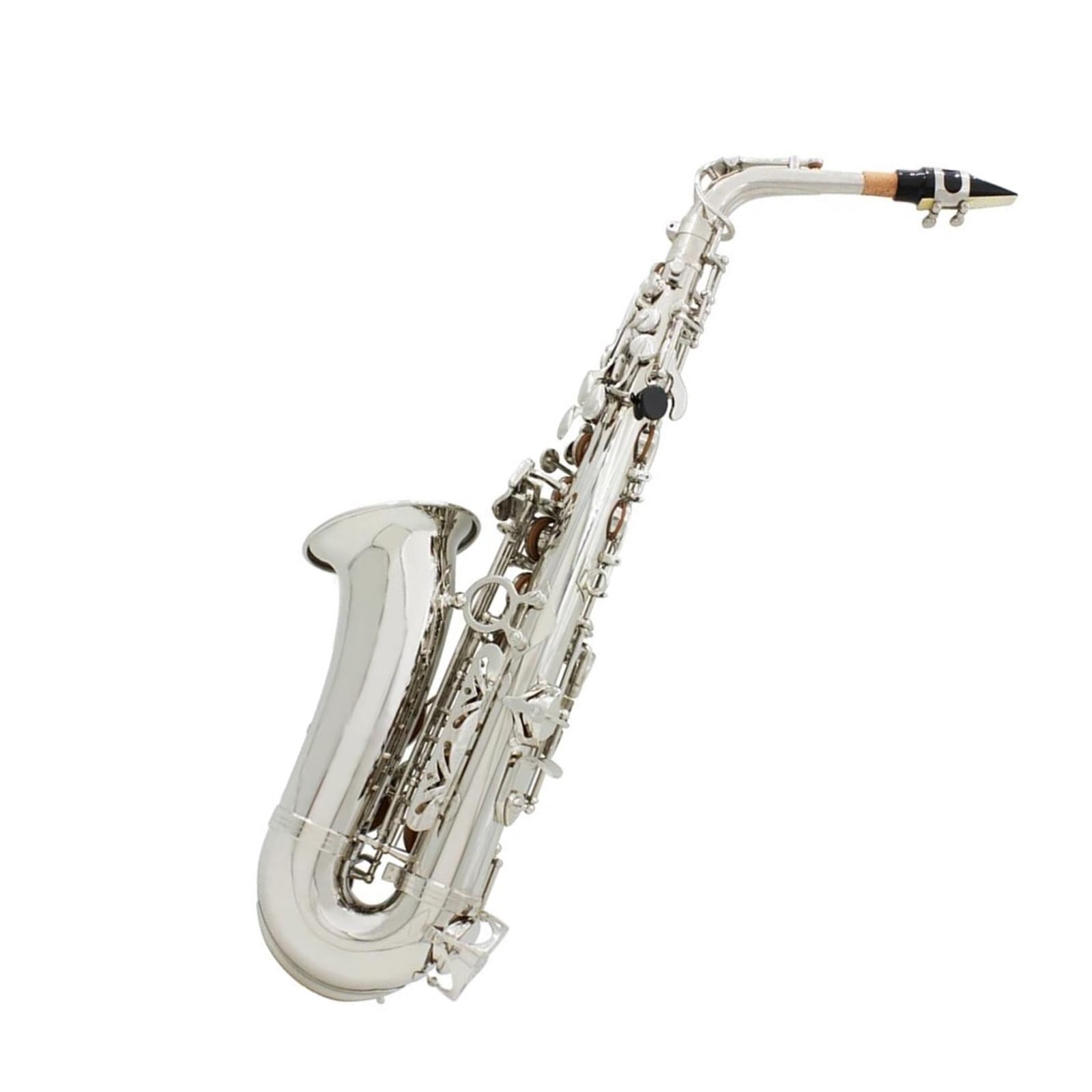 Zestaw saksofonu altowego E w kolorze srebrnym korpus z mosiądzu rzeźbienie futerał pasek rękawiczki akcesoria do stroików Saksofon(Silver Alto Sax 1)