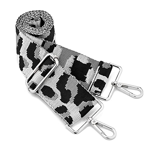 Image of Silvery Buckles Wide Shoulder Strap Adjustable Replacement Belt Crossbody Canvas Bag Handbag