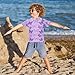 Fashion Lilac Butterflies Short Sleeve Kids Bathing Suit Big Girls Swimsuits Girl Rash Guard trajes de bano para