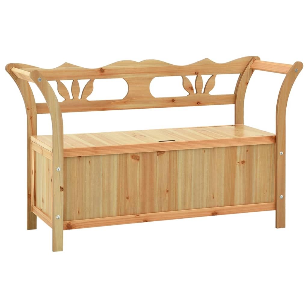 Banc de rangement bois de sapin massif, banquette d'entrée à coffre intégré
