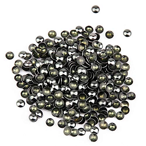 Beadsland Dome Studs Hotfix in Size 5mm,1/3 Round Flat Back Dome Studs with 500pcs(Gun Grey)