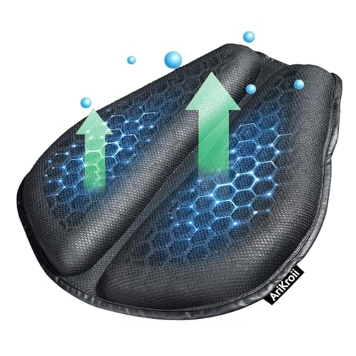 AriKroii Foldable Motorcycle Seat Cushion with 3D Honeycomb Structure
