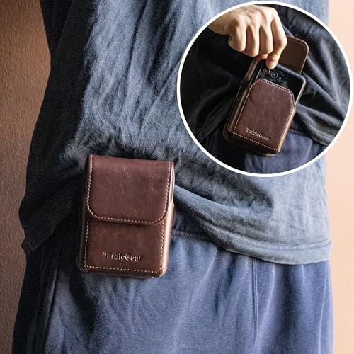 Tarbicgear TBG-FP1 Holster For Z Flip 5, Motorola Razr Plus, Flip Phones Magnetic Belt Pouch With Belt Clip & Card Slot, Leather Flip Phone Case thumb #6