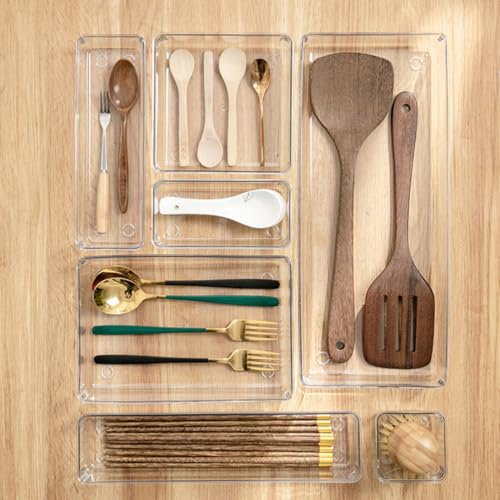 Divisor de cajón de PET lavable y transparente con diseño modular ajustable 7