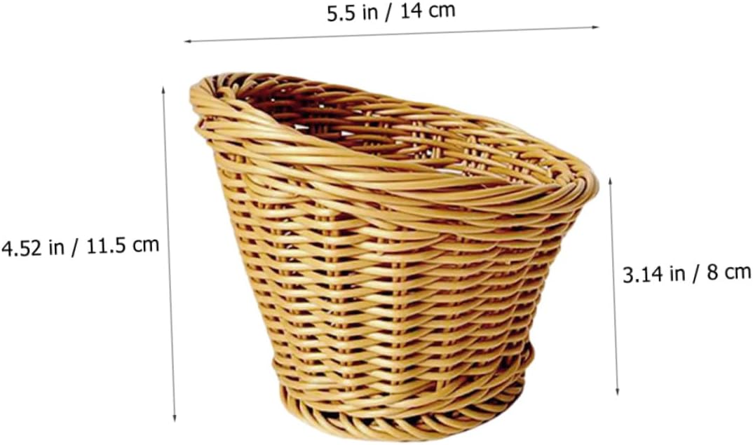 Xmas Rattan Bread Serving Basket for Tabletop Serving, Khaki