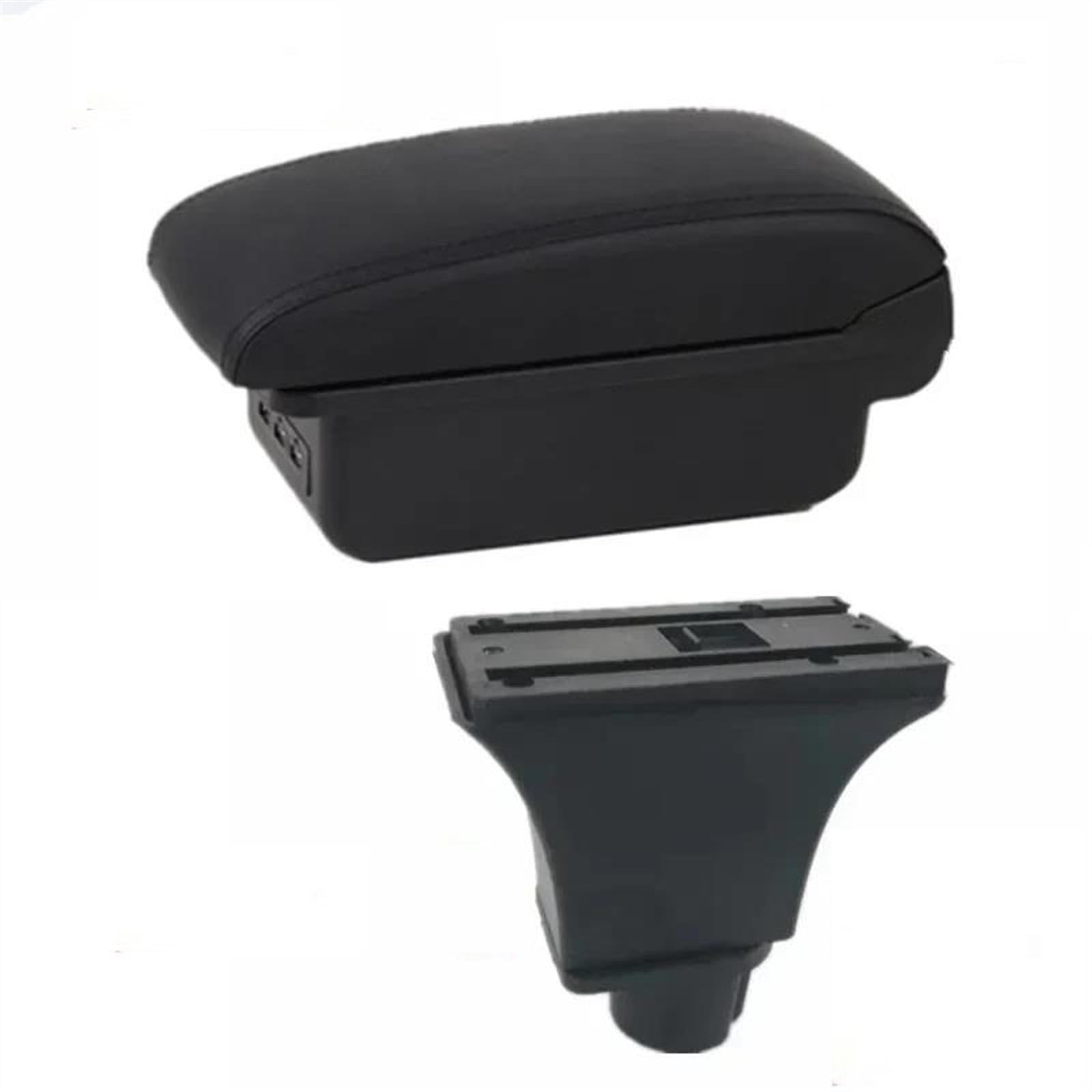 NMJLQW Storage Rack Car Central Armrest Box Storage Box Retrofit With USB Car Accessories For Corsa C(B black line 3USB)