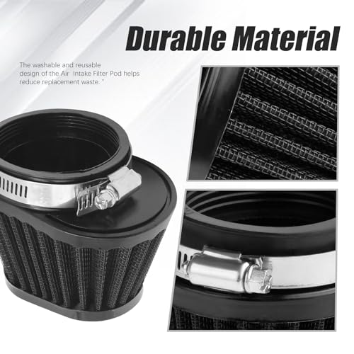 Image of 51mm 2 inch Motorcycle Air Filter Black Clip-on Air Filter Mushroom Head Intake Filter for Motorcycle Car and Mini Bike Cold Air Filters (Pack of 2)