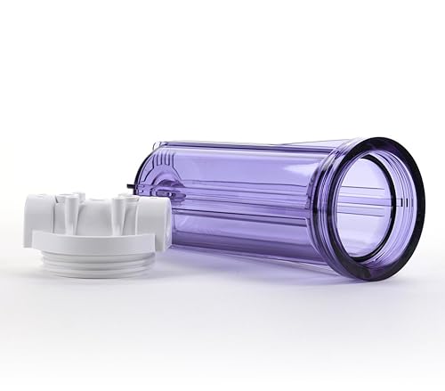 Miniatura 3 de Hydronix HF3-10CLWH14, vivienda transparente de 10 "con casquillo blanco de la costilla para los sistemas del RO y de la filtración, puertos de 14"