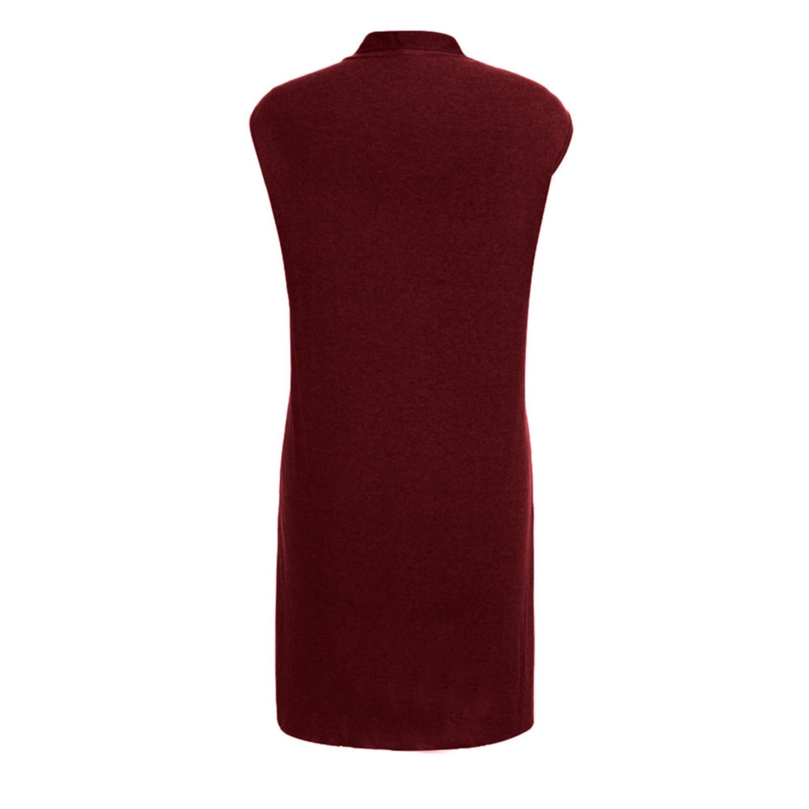 Generisch Chaqueta de punto para mujer, chaleco de punto largo, chaleco ligero sin mangas, elegante, fino, frente abierto, chalecos sin mangas, abrigo de punto, cárdigan largo, cárdigan de punto