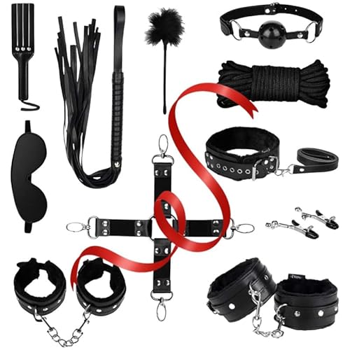 Multifunktionell Design Med 10 Svarta LäDer BröSt Och Tillbaka SportuppsäTtningar, SläT Yta, BekväMa Plseh Leksaker, Halsband Och Andra SporttillbehöR - Se-K + 10