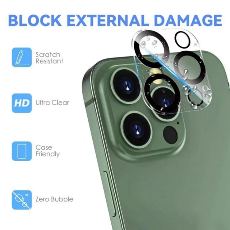 Image of Xmon Back Camera Lens Protector for iPhone 16 Pro Max Premium Camera Glass Protector Guard, Anti-Scratch, Ultra-Clear, Easy Installation