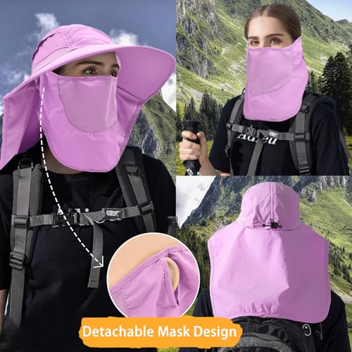 Sombrero para sol con cubre rostro desmontable unisex miniatura 2