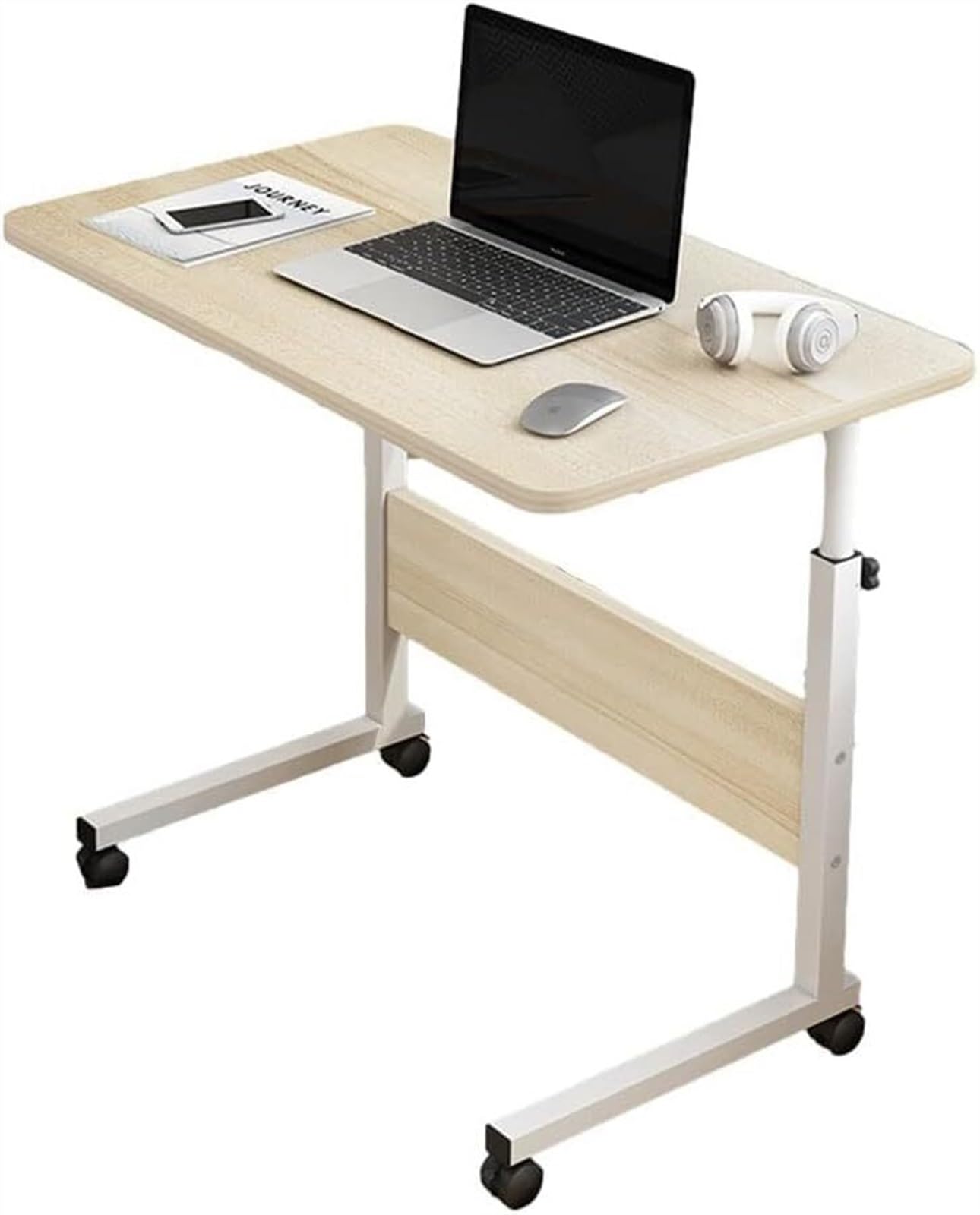 CGCSYZ Mobile Sit-stand Desk Adjustable Height Laptop Cart Overbed Table With Wheels Rolling For Home Office Standing Stand (Black 80x40cm)
