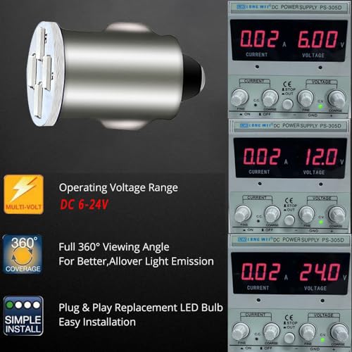 10 unidades Bombillas LED BA7S 6-24V para tablero verde miniatura 3