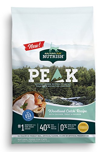 Rachael Ray Nutrish PEAK Natural Dry Cat Food, Woodland Catch Recipe with Chicken, Trout & Salmon, 3 Pounds, Grain Free