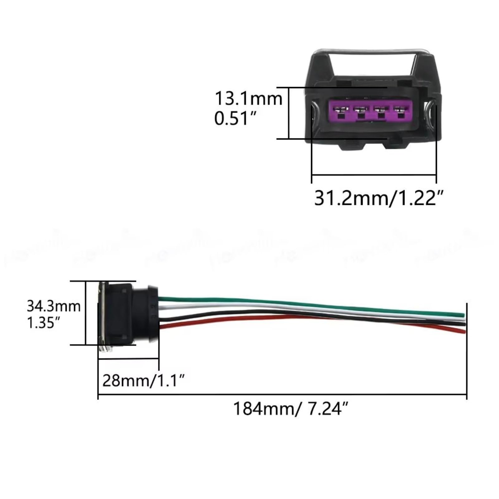 Kfz-Stecker für Peugeot 205 206 306 405 406 607 806 605 4-poliger Zündspulenstecker Kabelbaum Teile 9629210680 0221503025 (10 Stück)