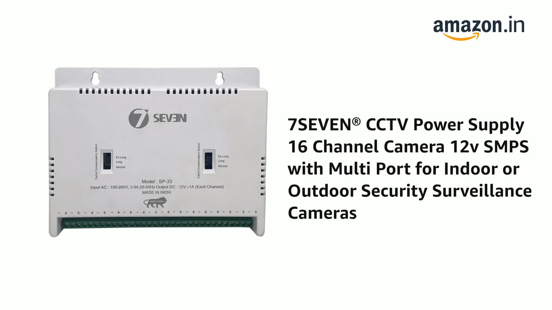 l7︎︎ 7SEVEN® CCTV Power Supply 16 Channel Camera 12v SMPS with Multi