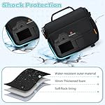 RAINSMORE Camera Bag for DSLR SLR Mirrorless Camera,Small Camera Sling Bag for Photographers Waterproof Camera Case with Tripod Holder Compact Camera Bag Crossbody with Rain Cover Black