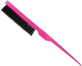 Pink Back Combing Brush Hair Slick Back Brush - Teasing & Edges Brush for Women's Salon Styling