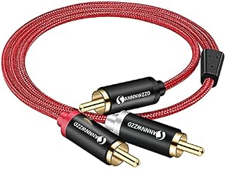 ANNNWZZD RCA to 2RCA Subwoofer Cable,1 RCA Male to 2 RCA Male Audio Cable RCA Y-Adapter (2M)