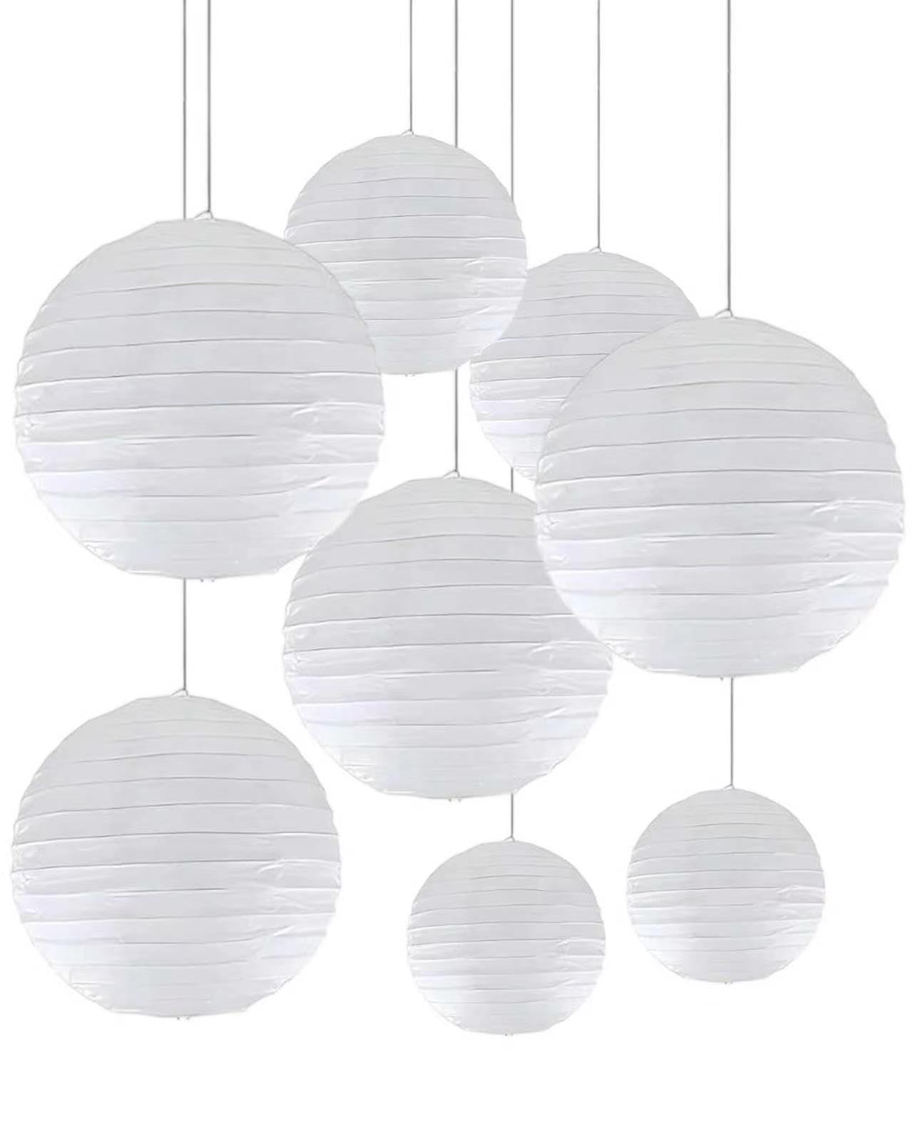 8 Lanterne di Carta Bianco,Paralume Rotondo Decorativo per Matrimoni,Decorative per Matrimoni, Compleanni, Feste ed Eventi