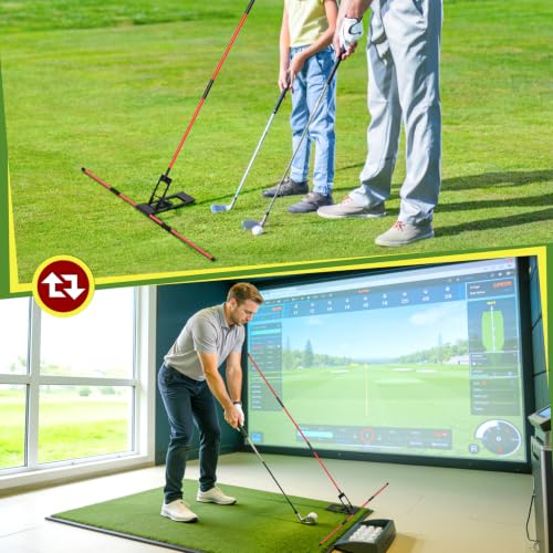 Golf Alignment Sticks Holder, Angle Adjustable Golf Training Aid, Weighted Golf Swing Trainer with Metal Sticks Practice Teaching Aid for Aiming, Putting, Swing - image 6