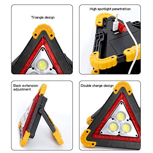 Triângulo Lanterna Sinalização Carro Led 4 Modos C/ Bateria