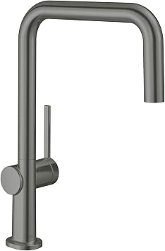 hansgrohe Talis N Black High Arc Kitchen Faucet, Kitchen Faucets with Swivel, Faucet for Kitchen Sink, Brushed Black Chrome 72806341