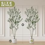 ROOMTEC 2 Pack Artificial Olive Tree 6ft, Faux Olive Tree with White Planter and Fake Moss, Olive Trees Artificial Indoor, Potted Plants Artificial Decor Realistic Trunk and Leaves for Home (2, 6 FT) - Image 2