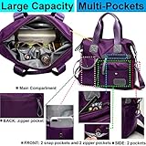 SHIFANQI Tote Bag for Women, Purse and Handbags with Multi Pockets & Zip, Lightweight Ladies Top Handle Shoulder Bag, Nylon Cross body Messenger Bag for Work School, Travel (Pure Black) - Image 6