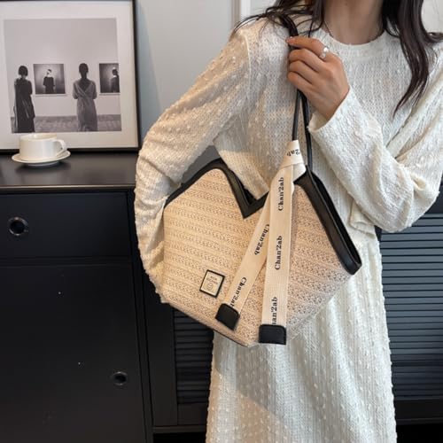 Bolso Tote de playa tejido para mujer miniatura 2