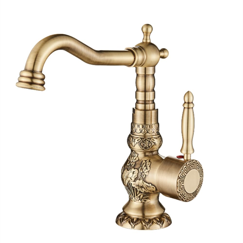 Mitigeur laiton antique au charme d'antan pour une salle de bain relaxante