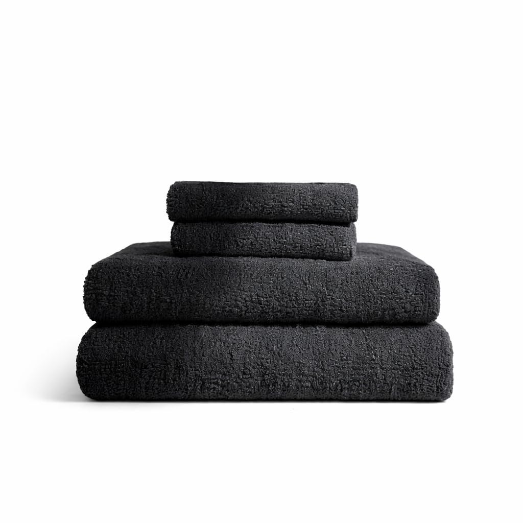 TRAMAS Premium handdoekenset, 700 g, 4-delig, 100% katoen, 2 handdoeken 50 x 100 cm en 2 badhanddoeken 70 x 140 cm, extra zacht, sneldrogend, hoog absorptievermogen, drooggroen