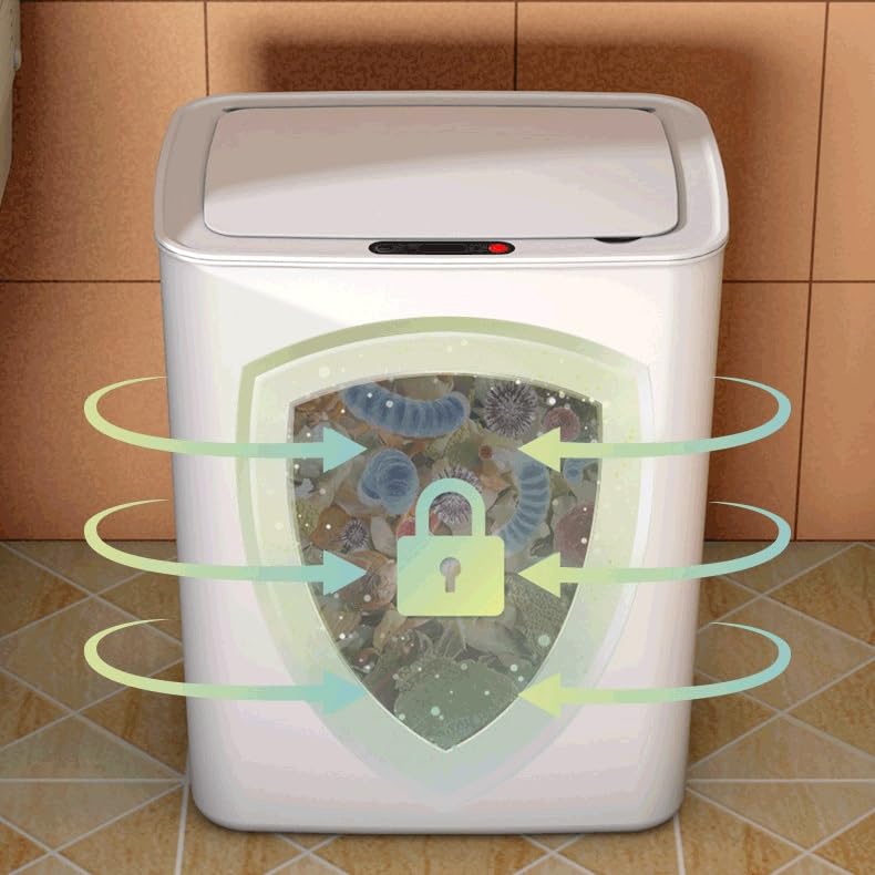 yghlh Kitchen Trash Bin Bathroom Touch Trash Can in The Toilet Smart Bucket Waste Bins Dustbin Smart Kitchen 4