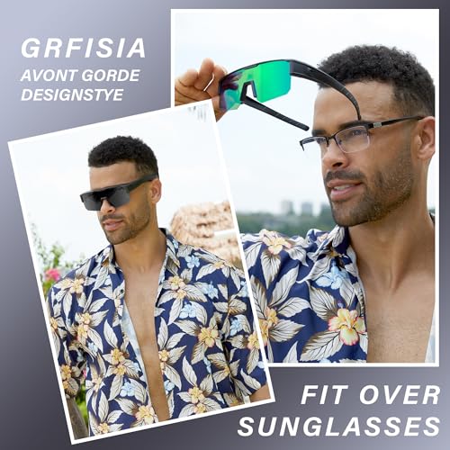 Polarized Fit Over Glasses Sunglasses for Men Women, UV Protection Sports Wrap Around for Driving Cycling Fishing - Image 3