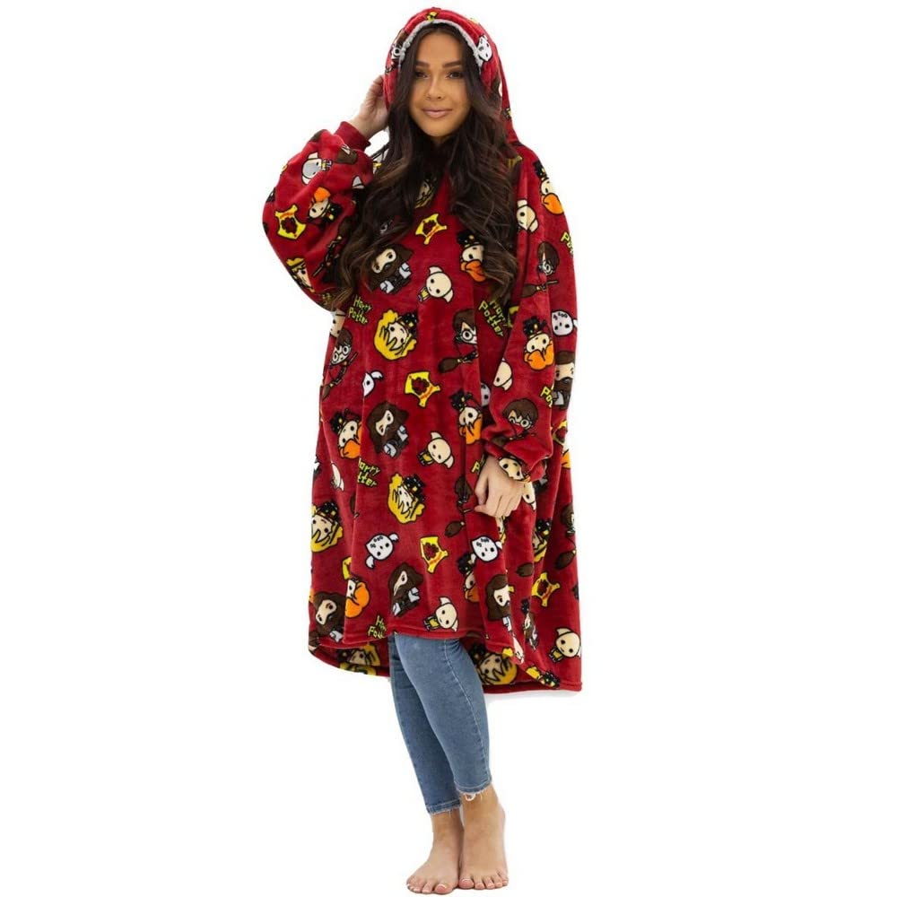 HarryPotter Charm Wearable Oversized Hooded Fleece Blanket Oodie Adults Large