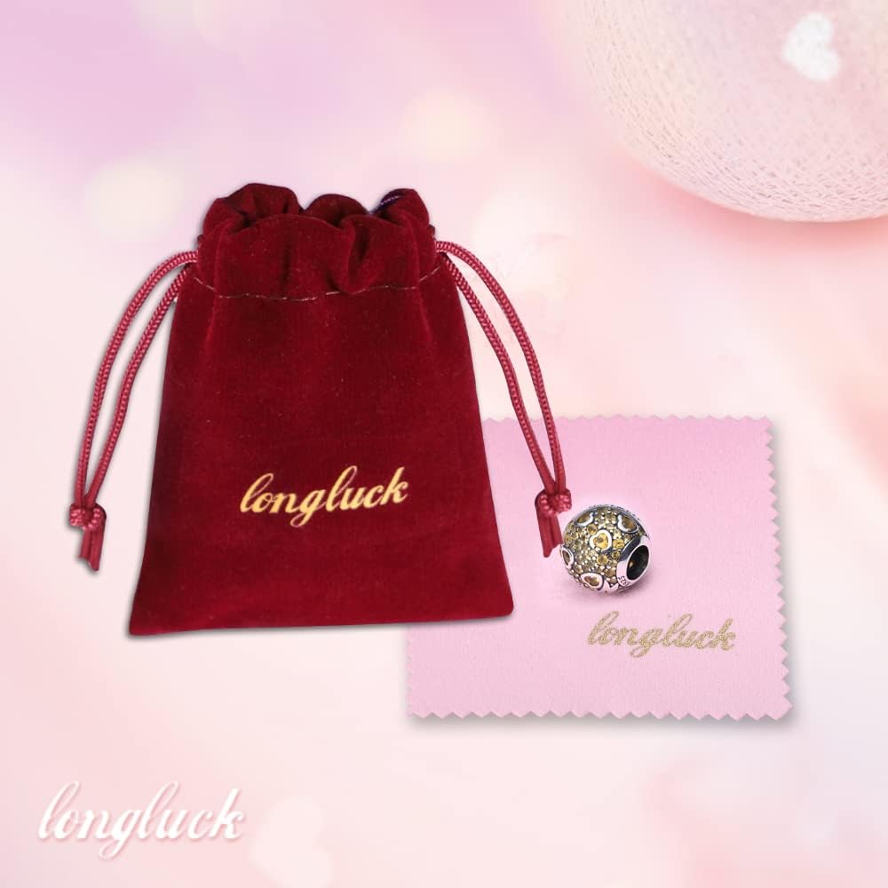 925 Sterling Silver Birthstone Charms fits Charms Bracelets for Woman，with 5A Cubic Zirconia Dangle Pendant Bead,Happy Birthday Charms for Bracelet and Necklace Valentine's Day Mother's Day Gift - Image 8